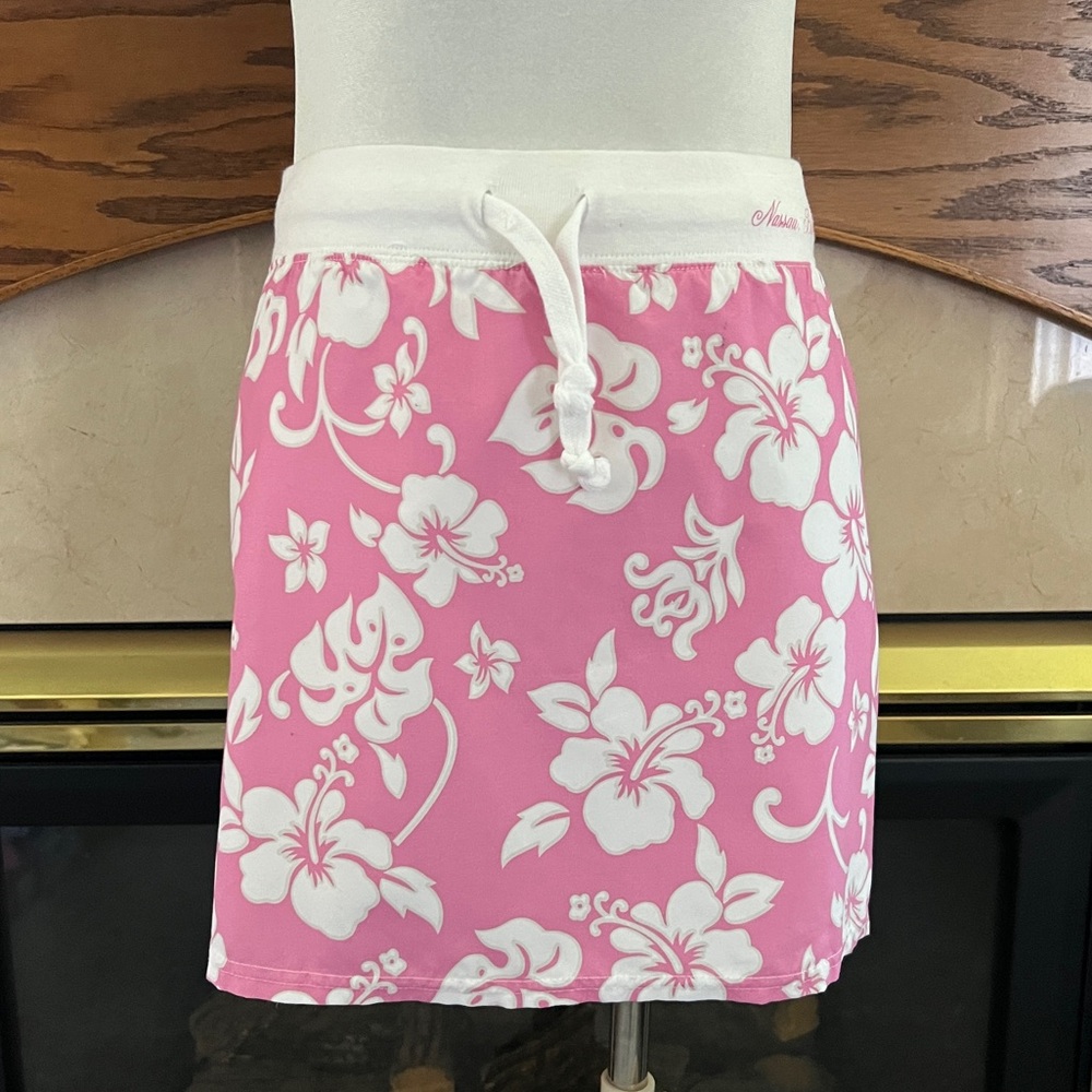 Resort Wear Pink Floral Mini‎ Skirt Size XL